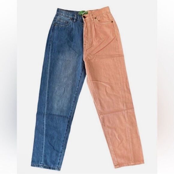 Sandrine Rose Color block Pink/Blue Denim
Lightweight Cotton Pants(Size 27) - Picture 3 of 10